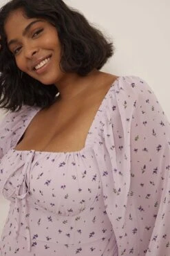 Robe Courte En Mousseline à Cordon De Serrage -Lady Doux Soldes Magasin nakd chiffon drawstring mini dress 1017 001723 3124 3818