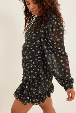 Robe Mini En Mousseline à Manches Bouffantes -Lady Doux Soldes Magasin nakd chiffon puff sleeve mini dress 1014 001338 93651234