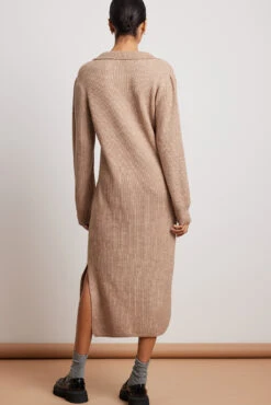 NA-KD Robe Longue En Maille à Col -Lady Doux Soldes Magasin nakd collar long knitted dress 1100 006668 0005 13203