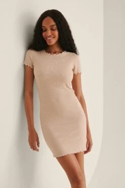 NA-KD Robe Côtelée Babylock Contrastante