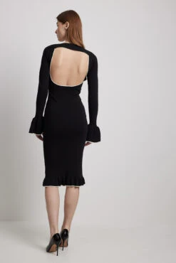 Robe En Maille à Dos Ouvert Et Détails Contrastants -Lady Doux Soldes Magasin nakd contrast detail open back knitted dress 1781 000008 0002 36280