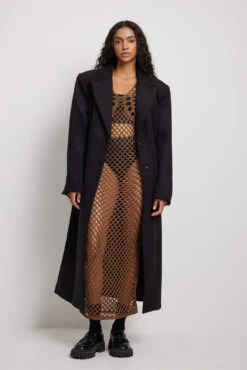 Robe Longue En Maille Crochetée -Lady Doux Soldes Magasin nakd crochet knitted maxi dress 1018 010093 0017 11351