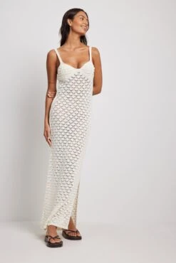 NA-KD Robe Longue En Maille Crochetée -Lady Doux Soldes Magasin nakd crochet knitted maxi dress 1100 006122 0260 9717