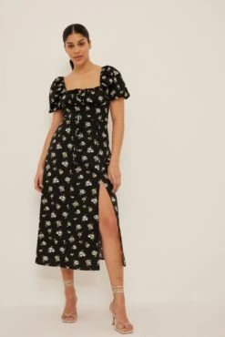 Robe Mi-longue En Coton à Armatures -Lady Doux Soldes Magasin nakd cups detail cotton midi dress 1014 001347 936525155 01