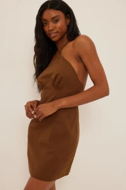 Robe Mini En Lin Mélangé -Lady Doux Soldes Magasin nakd cups details linen mini dress 1017 001563 0017 0041