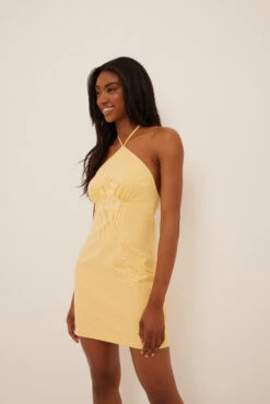 Robe Mini En Lin Mélangé -Lady Doux Soldes Magasin nakd cups details linen mini dress 1017 001563 0024 0313