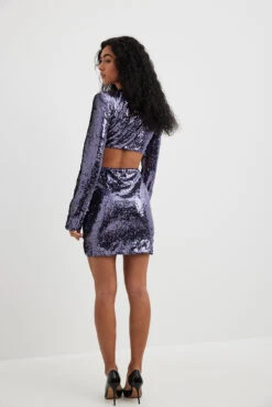 Robe Courte à Découpes Et Sequins 7 Robe Courte à Découpes Et Sequins -Lady Doux Soldes Magasin nakd cut out sequin dress 1779 000040 0208 8556
