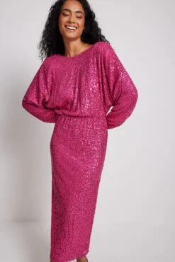 Robe Midi En Sequin Avec Décolleté Dos -Lady Doux Soldes Magasin nakd deep back sequin midi dress 1017 001871 0015 2998