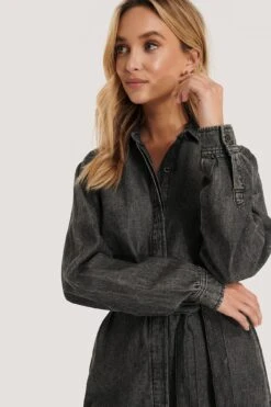 NA-KD Mini Robe Chemise Jean -Lady Doux Soldes Magasin nakd denim shirt belted dress 1100 002662 0008 04g