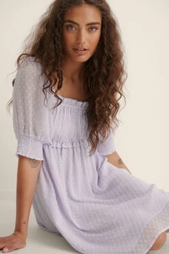 Robe Courte Avec Manche Courte Et Matière Fluide -Lady Doux Soldes Magasin nakd dobby mini dress 1100 004542 0368 01g