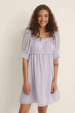 Robe Courte Avec Manche Courte Et Matière Fluide -Lady Doux Soldes Magasin nakd dobby mini dress 1100 004542 0368 02j