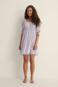 Robe Courte Avec Manche Courte Et Matière Fluide -Lady Doux Soldes Magasin nakd dobby mini dress 1100 004542 0368 04c