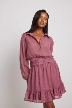 Robe Courte En Dobby à Taille Marquée -Lady Doux Soldes Magasin nakd dobby waist detail mini dress 1014 001459 0107 6406