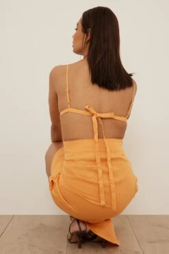 Robe En Lin Drapée -Lady Doux Soldes Magasin nakd draped linen dress 1018 007096 0261 2860