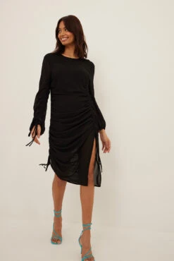 Robe Longue En Mousseline Avec Cordon De Serrage -Lady Doux Soldes Magasin nakd drawstring chiffon maxi dress 1018 009086 0002 01c