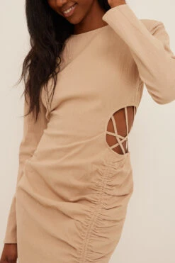 NA-KD Mini Robe à Cordon -Lady Doux Soldes Magasin nakd drawstring side mini dress 1018 009372 0005 0739