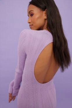 NA-KD Robe Mi-longue En Tricot à Fin à Dos Ouvert -Lady Doux Soldes Magasin nakd fine knitted open back midi dress 1100 005931 7940 3733