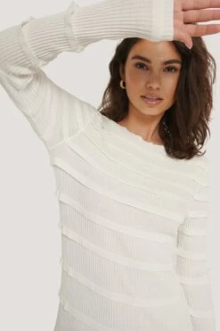 NA-KD Robe En Tricot À Volants -Lady Doux Soldes Magasin nakd flounce detail knitted dress 1100 003074 0001 04g