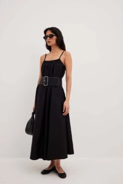 Robe Mi-longue Fluide En Coton -Lady Doux Soldes Magasin nakd flowy cotton midi dress 1014 001557 0002 11278 01c