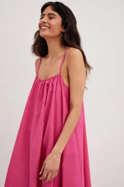 Robe Mi-longue Fluide En Coton -Lady Doux Soldes Magasin nakd flowy cotton midi dress 1014 001557 0015 14349