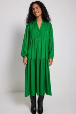 NA-KD Robe Midi Fluide -Lady Doux Soldes Magasin nakd flowy v neck midi dress 1100 006819 0010 2775