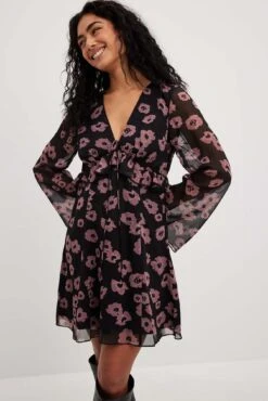 Robe Courte Fluide à Volants