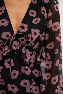 Robe Courte Fluide à Volants -Lady Doux Soldes Magasin nakd frill detail flowy mini dress 1014 001496 9280 11498