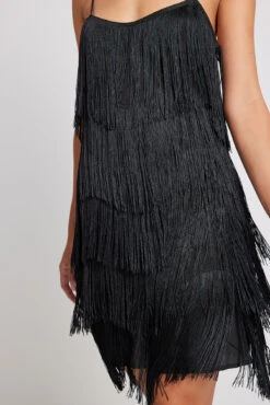 Robe à Franges -Lady Doux Soldes Magasin nakd fringe detail mini dress 1017 001519 0002 9779