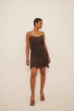 Robe à Franges -Lady Doux Soldes Magasin nakd fringe detail mini dress 1017 001519 0017 2296
