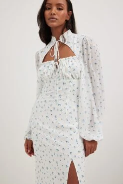 Robe Mi-longue à Fronces à Manches Longues 8 Robe Mi-longue à Fronces à Manches Longues -Lady Doux Soldes Magasin nakd gathered detail long sleeve midi dress 1736 000602 9668 0645