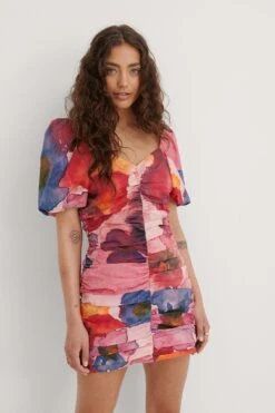 Robe Mini à Fronces Biologique -Lady Doux Soldes Magasin nakd gathered mini cotton dress 1018 007311 5542 03j