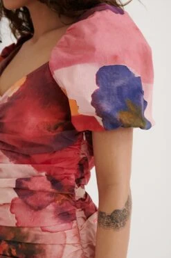 Robe Mini à Fronces Biologique -Lady Doux Soldes Magasin nakd gathered mini cotton dress 1018 007311 5542 05g