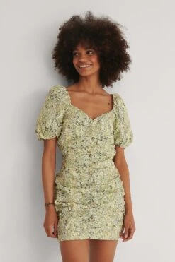 Robe Mini à Fronces Biologique -Lady Doux Soldes Magasin nakd gathered mini cotton dress 1018 007311 8202 01j