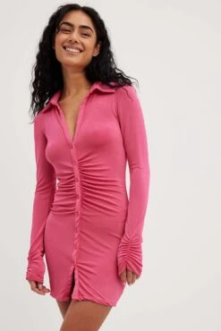 Robe Mini à Fronces 11 Robe Mini à Fronces -Lady Doux Soldes Magasin nakd gathered mini dress 1687 000083 0270 12574