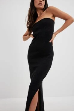 Robe Tube Longue Pailletée En Maille