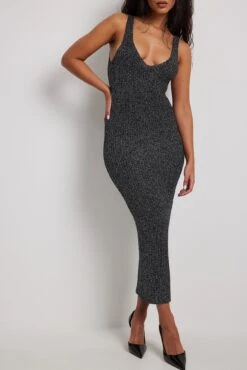 NA-KD Robe Mi-longue En Maille Brillante -Lady Doux Soldes Magasin nakd glitter knitted midi dress 1100 006844 0002 0746 1