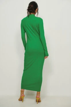 Robe à Manches Longues Côtelée Recyclée -Lady Doux Soldes Magasin nakd high neck long sleeved rib dress 1044 000244 0010 03d