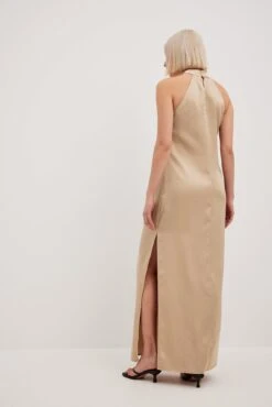 Robe Longue En Satin à Col Montant -Lady Doux Soldes Magasin nakd high neck maxi satin dress 1017 002237 0668 0633 recovered 1