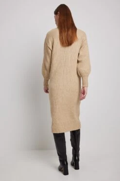 NA-KD Robe Tricotée Col Haut -Lady Doux Soldes Magasin nakd high neck oversized knitted dress 1100 005658 0295 40196