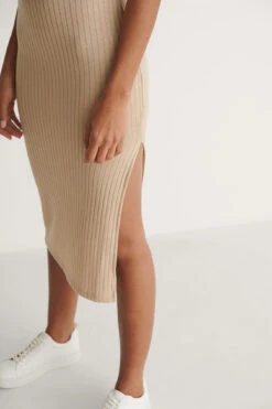 Robe Col Montant Recyclée -Lady Doux Soldes Magasin nakd high neck rib sleeveless dress 1100 004615 0005 04g