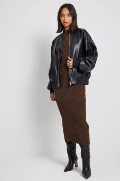 Robe Longue Sans Manches En Tricot à Col Montant -Lady Doux Soldes Magasin nakd high neck sleeveless knitted midi dress 1018 008950 0017 9478