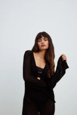 NA-KD Robe Longue En Maille Ajourée 15 NA-KD Robe Longue En Maille Ajourée -Lady Doux Soldes Magasin nakd hole knitted maxi dress 1100 006918 0002 31870