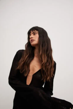 NA-KD Robe Longue En Maille Ajourée 14 NA-KD Robe Longue En Maille Ajourée -Lady Doux Soldes Magasin nakd hole knitted maxi dress 1100 006918 0002 31942 1