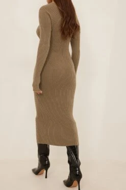 NA-KD Robe Midi Tricotée -Lady Doux Soldes Magasin nakd knit detail midi dress 1100 005777 0005 41122