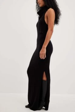 Robe Longue En Maille à Dos Nu 7 Robe Longue En Maille à Dos Nu -Lady Doux Soldes Magasin nakd knitted halterneck maxi dress 1018 009990 0002 9794