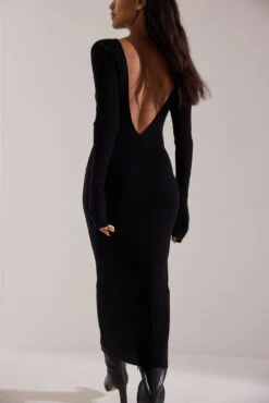 Robe Mi-longue En Maille à Dos Ouvert -Lady Doux Soldes Magasin nakd knitted open back midi dress 1648 000181 0002 55304