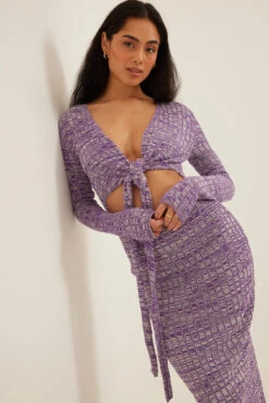 Robe Longue Nouée En Tricot -Lady Doux Soldes Magasin nakd knitted tie detail maxi dress 1018 009193 7940 4840