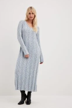 NA-KD Robe Mi-longue En Maille à Larges Côtes -Lady Doux Soldes Magasin nakd knitted wide rib midi dress 1100 007006 0047 16211 1