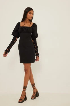 Robe En Lin -Lady Doux Soldes Magasin nakd lacing detail linen sleeves 1018 009223 0002 3324 01c