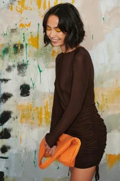 À Manches Longues Mini Robe à Cordon -Lady Doux Soldes Magasin nakd long sleeve drawstring mini dress 1017 001430 0017 04j